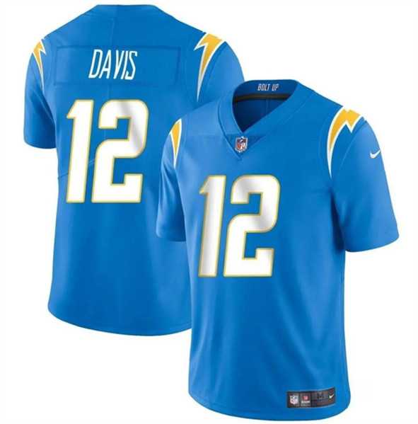 Men & Women & Youth Los Angeles Chargers #12 Derius Davis Blue 2024 Vapor Limited Football Stitched Jersey->las vegas raiders->NFL Jersey